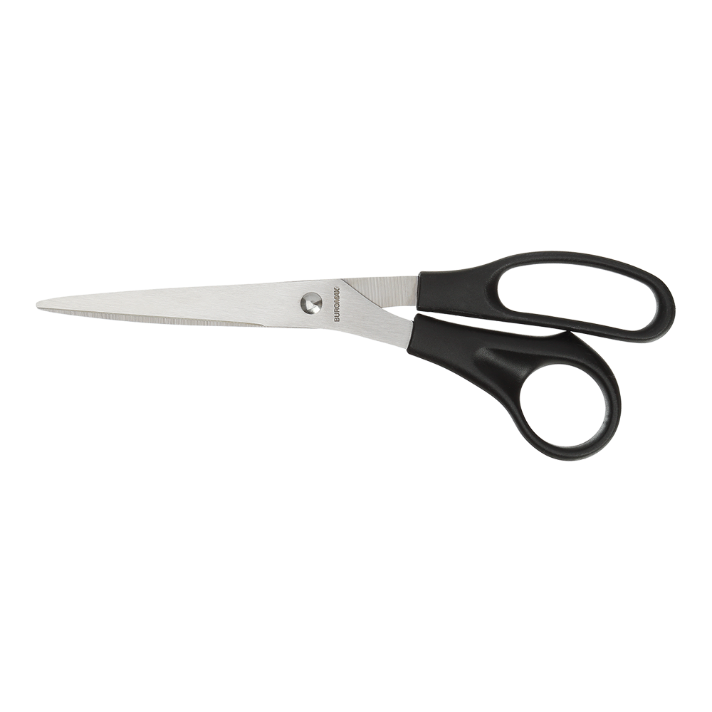 @Ножиці офісні для лівші 210 мм ассиметрручки чорні