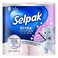 @/Бумага туал целюлоз по 8 рул 3-сл білий Extra SELPAK (К)