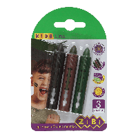 @Олівці для гриму обличчя та тіла МІЛІТАРІ   / 3 кольори (зелений коричневий чорний) 154 г KID