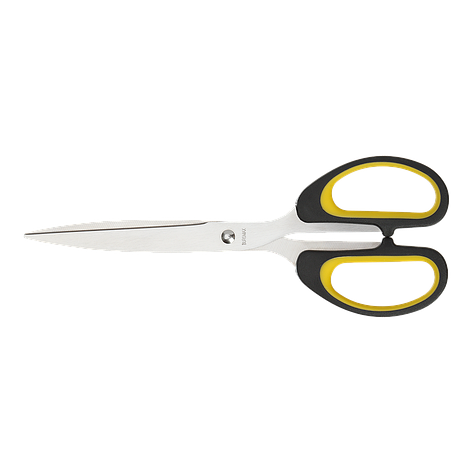 Ножиці суцільнометалеві 210 мм з желтрезвставками чорні, фото 1