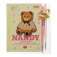 /Набір 4  BEAR TOY блокнот А6 64 л клітинка + 2 кулькові ручки автоматичні KIDS Line