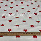 Трикотаж віскоза 170 г/м2 180 см Туреччина від 23 кг в 1 кг 2,6 м Серце на білому, фото 2