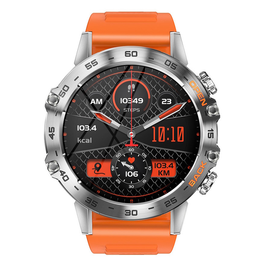 Чоловічий розумний смарт годинник Smart Delta K52 Orange з оранжевим ремінцем, фото 1