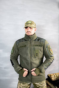 Кофта тактична флісова на хутрі олива| Щільність 440 gr/m