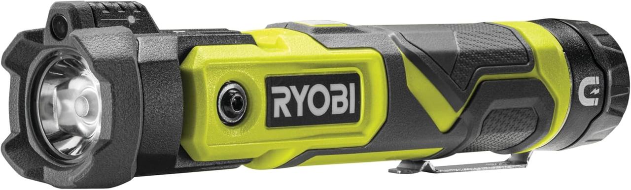 Ryobi Ліхтар ручний акумуляторний USB Lithium RLP4-0, 4В, 640лм, 3 функції освітлення, поворотна головка,
