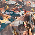 Тканина велюр Плюш (спорт) принт друкований Купідон, фото 2