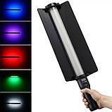Лампа LED видео Handheld Fill Light Stick RL-60SL RGB I 1m cable with adapter I1pc battery 4400mA I Remote I, фото 11