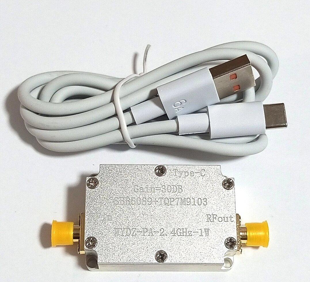 Підсилювач радіосигналів 2,4GHz 1W 30dB, SBB5089 + TQP7M9103, ВЧ модуль односторонній мікрохвильовий
