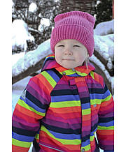 Шапка детская с ушками фуксия ТМ ПРОВАНС