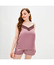 Майка жіноча атлас на бретелях рожева ТМ ПРОВАНС