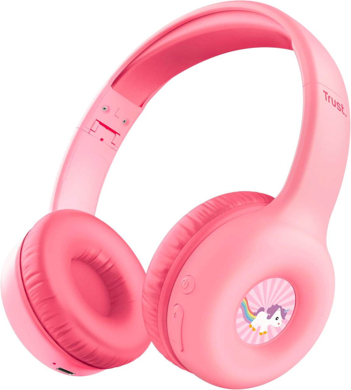 Trust Навушники On-ear Nouna Kids, Wireless, Mic, Рожевий