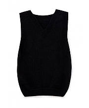 Вязаная жилетка для мальчика чёрная ART KNIT