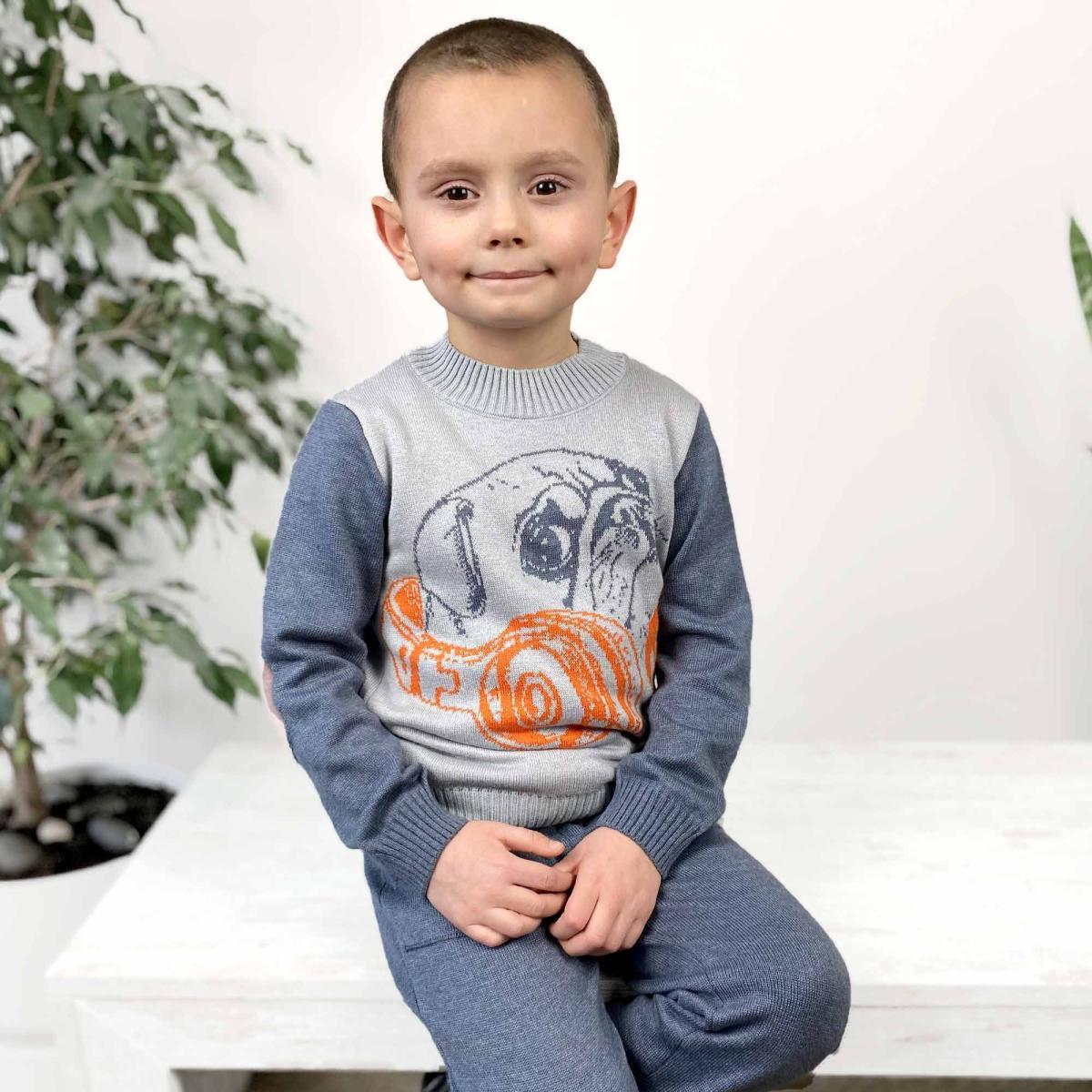 Джемпер для хлопчика Мопс сiрий ART KNIT