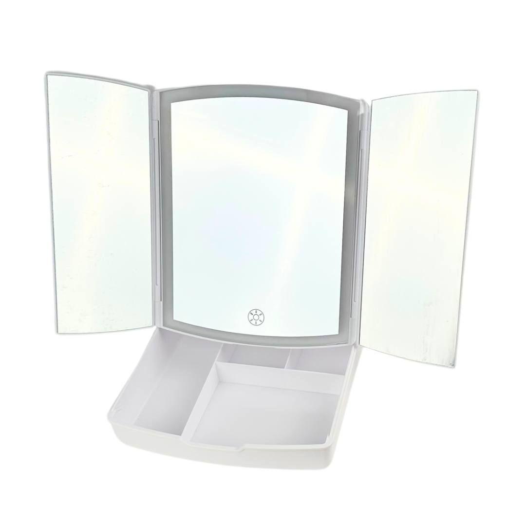 Дзеркало з підсвіткою LED потрійне з органайзером My Fold Away Makeup mirror 223-58 new