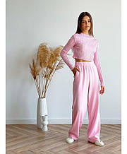 Брюки в'язані Ester Рожеві ART KNIT