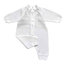 Комбинезон ажурный для младенцев Молоко и повязка ART KNIT