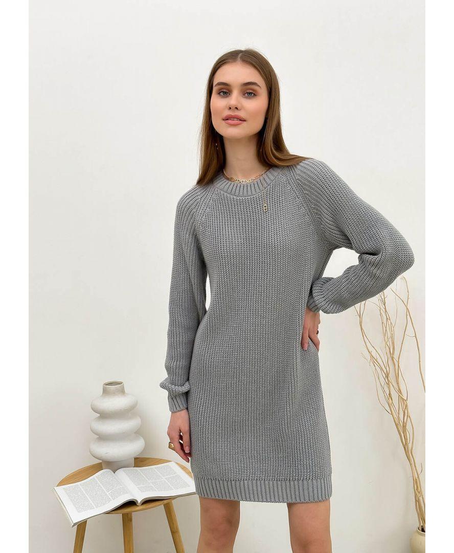 Сукня в'язана Cotton Сіра ART KNIT