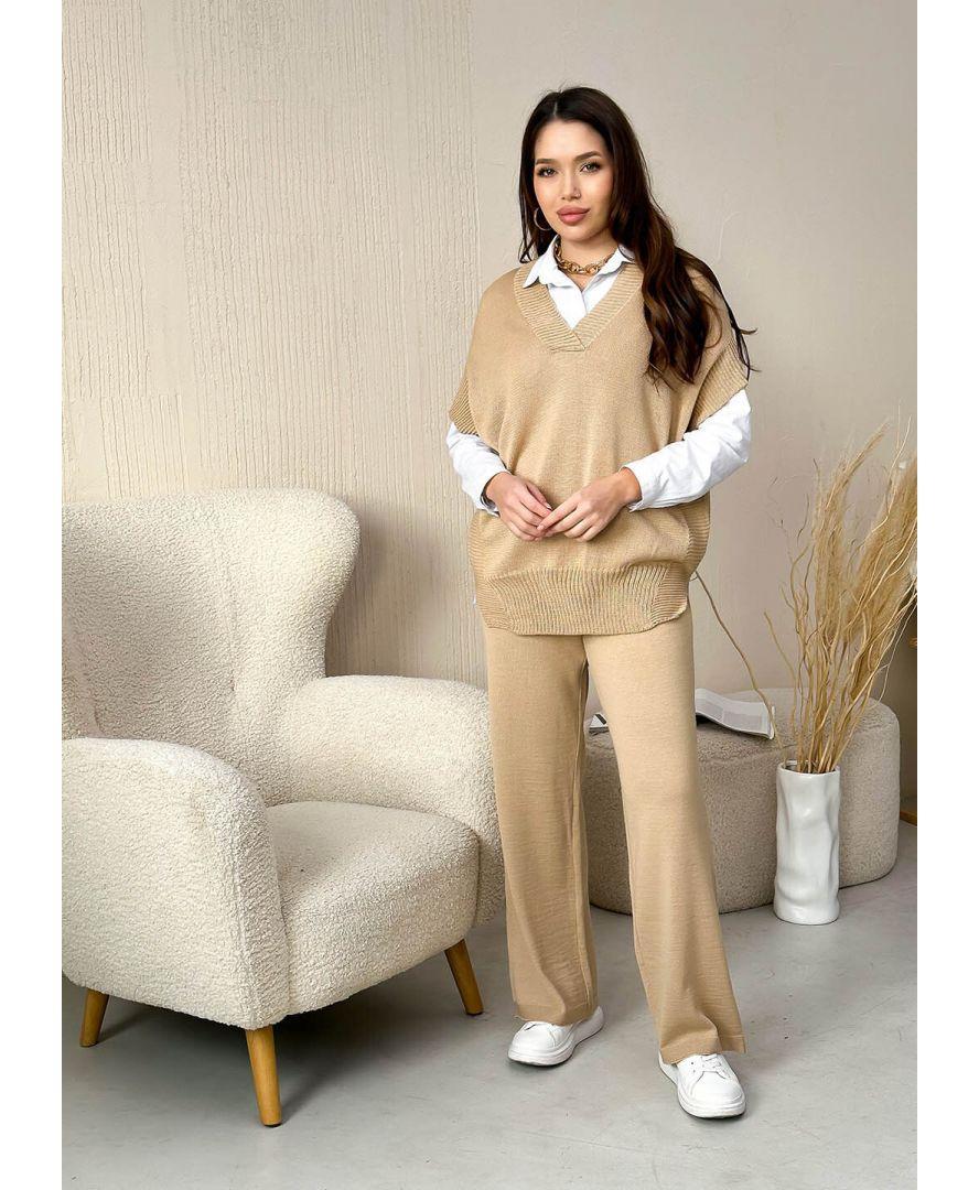 Жилетка вязаная бежевую Jolie ART KNIT, фото 1