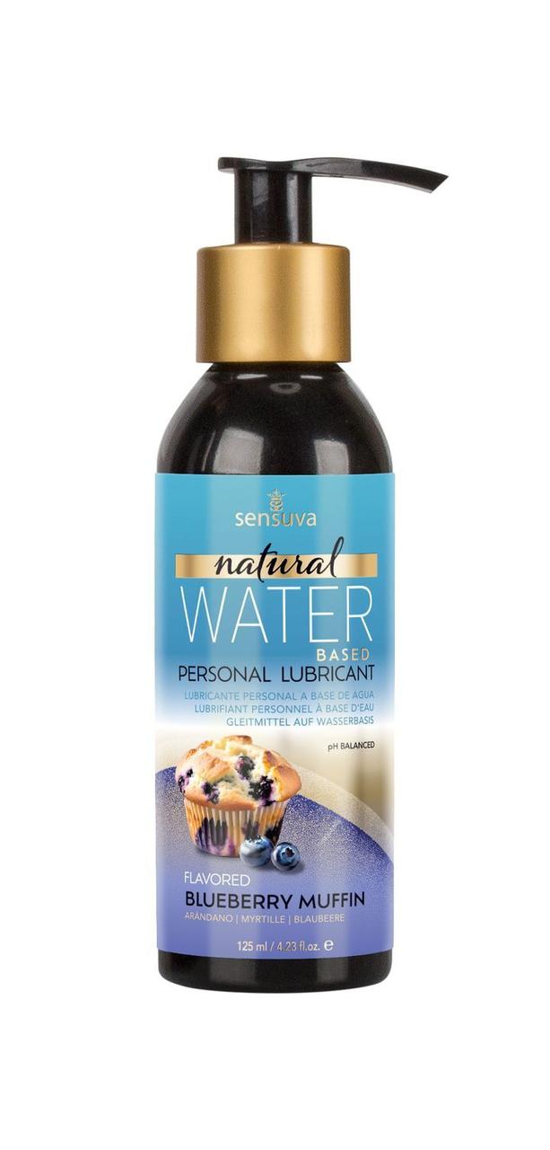 Змазка на водній основі Sensuva Natural Water-Based Blueberry Muffin 125мл без гліцерину і парабенів, фото 1
