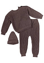 Набір для малюків з шапочкою Happy коричневий ART KNIT