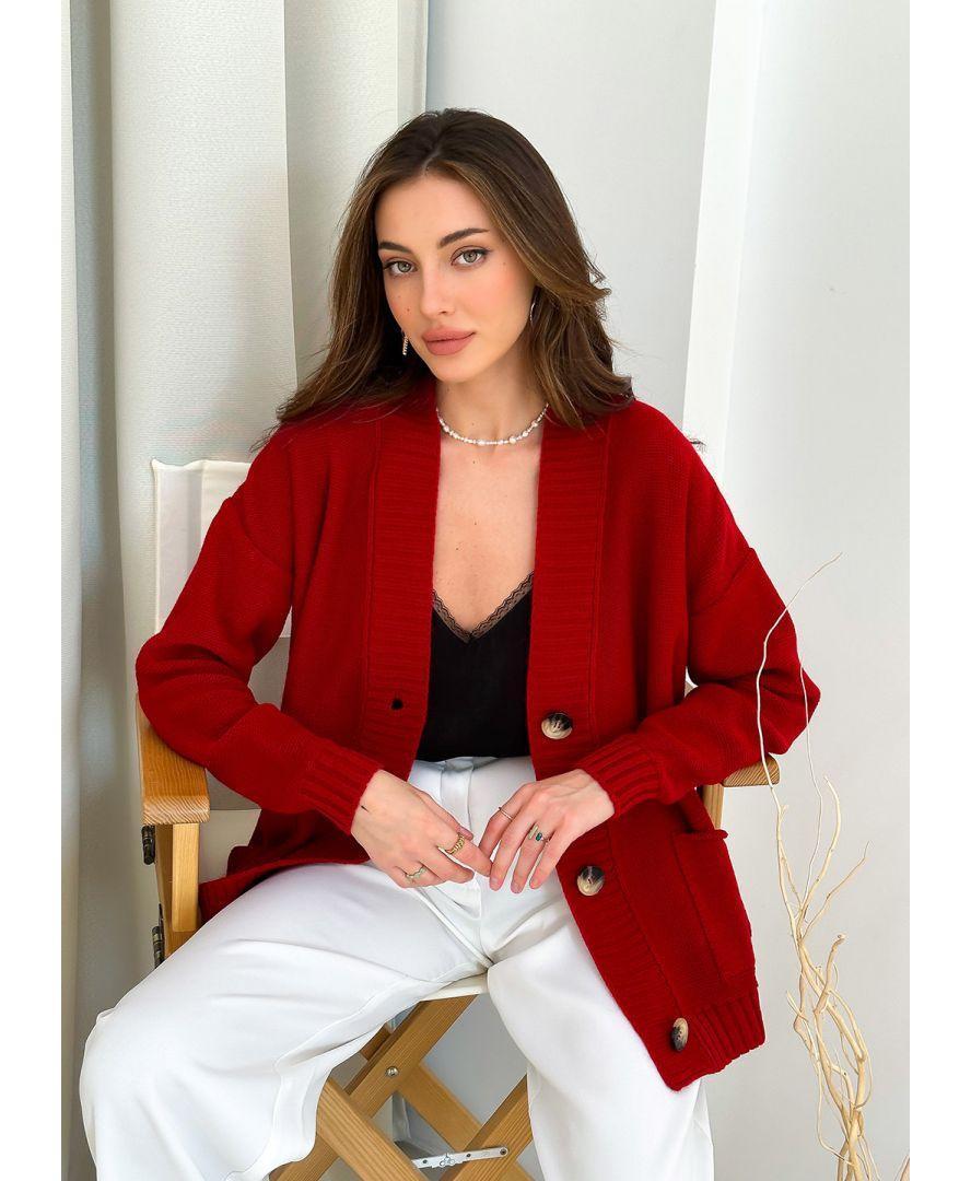 Кардиган жіночий Casual Червоний ART KNIT