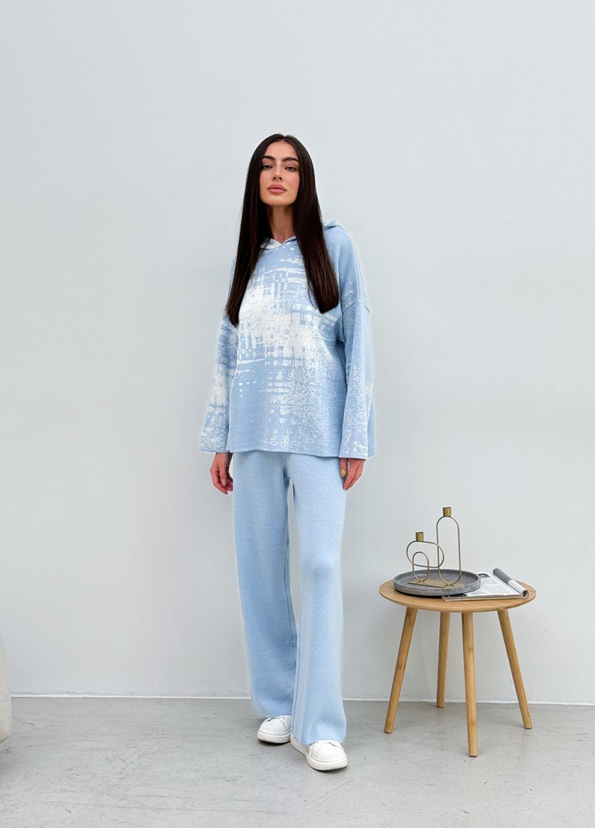 Штани жіночі в'язані блакитні Vibe ART KNIT
