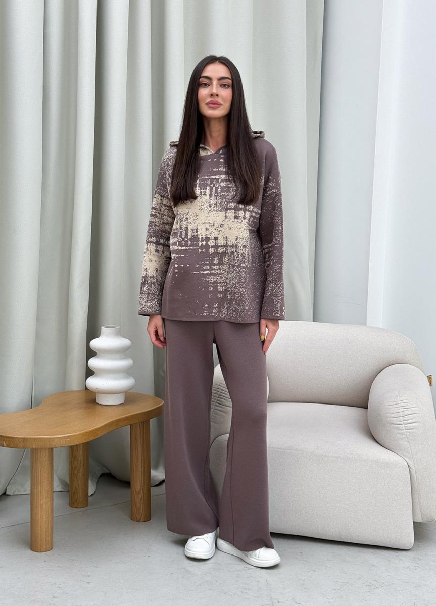 Штани жіночі в'язані шоколад Vibe ART KNIT