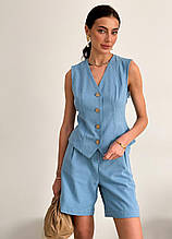 Жилетка жіноча Блакитна ART KNIT