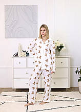 Піжама жіноча муслінова молочна Тедді ART KNIT