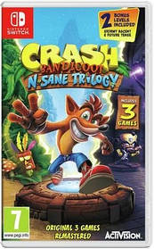 Games Software Гра консольна Switch CRASH BANDICOOT N. SANE TRILOGY, картридж Baumar - Завжди Вчасно
