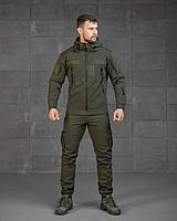 Тактичний армійський Костюм тканина Soft Shell Олива, Військова форма софтшел демісезонна