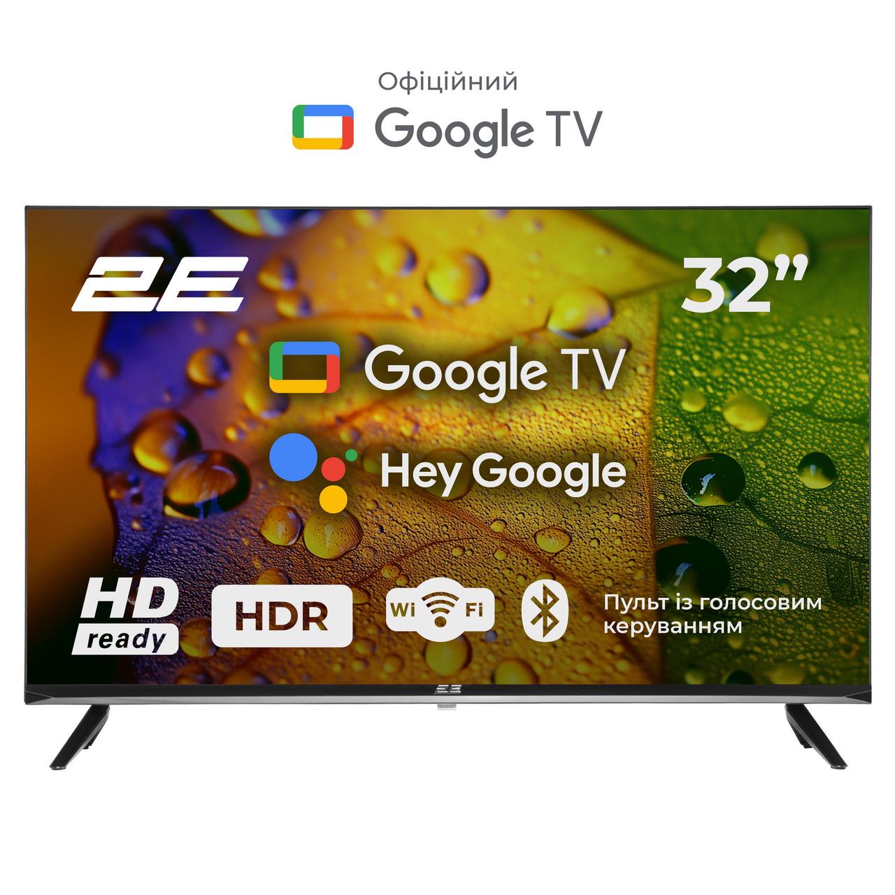 2E Телевізор 32" LED HD 60Hz Smart Google TV Black Baumar - Завжди Вчасно, фото 1