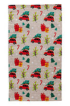 Новорічний вафельний рушник Різдвяне авто ТМ ПРОВАНС