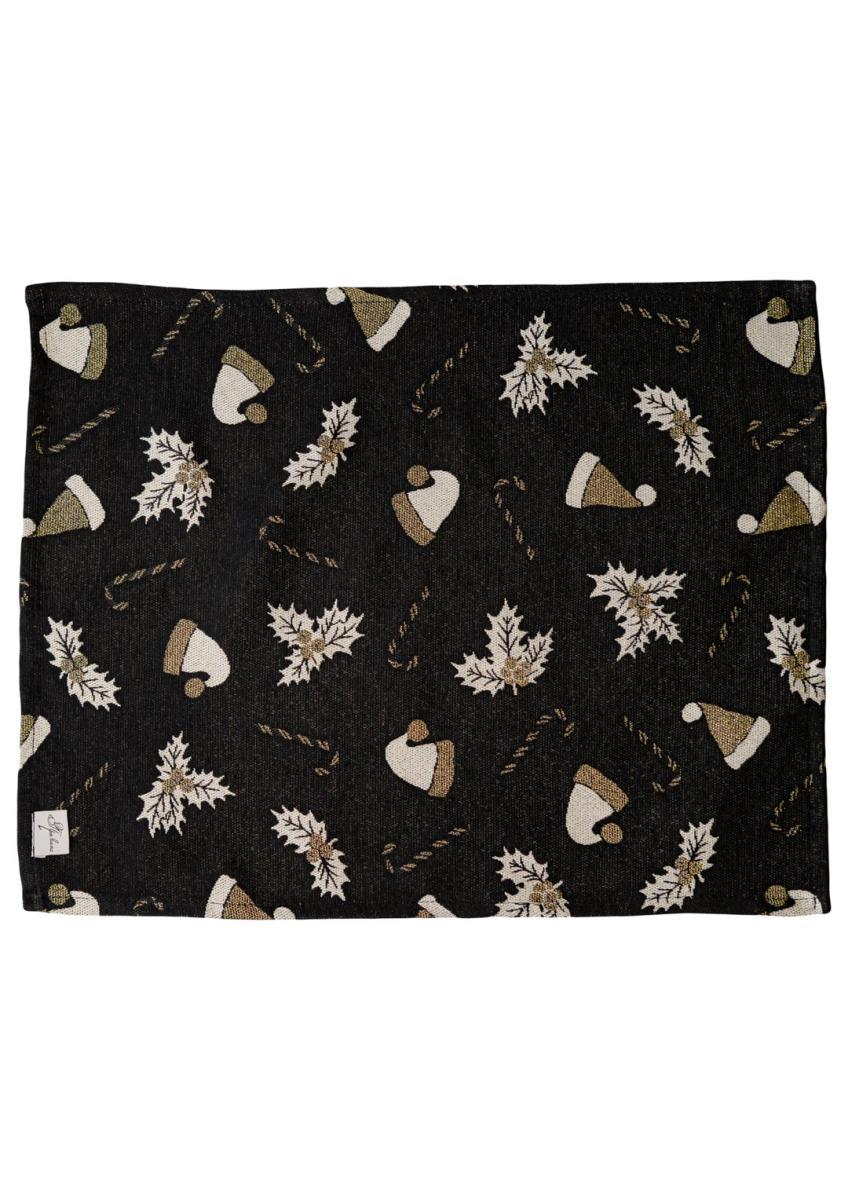 Серветка новорічна Шапочки на чорному ТМ ПРОВАНС, фото 1