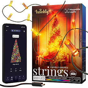 Twinkly Гірлянда Smart LED Twinkly Strings Candle RGB 200 IP20 12м USB-C кабель зелений без БЖ Baumar - Завжди Вчасно
