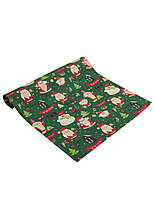 Новорічна доріжка на стіл Санта на зеленому ТМ ПРОВАНС