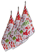 Набір новорічних рушників Санта на білому ТМ ПРОВАНС