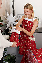 Декоративний новорічний чобіток Дзвіночки на червоному ТМ ПРОВАНС