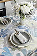 Скатертина на стіл Блакитні Квіти ТМ ПРОВАНС 180, 136х180см, Блакитний, фото 5