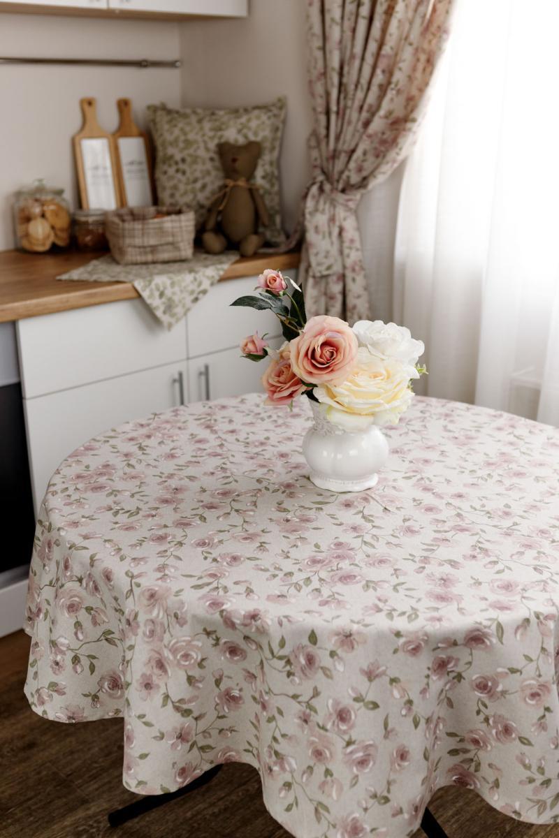 Кругла скатертина на стіл Тереза Квітка ТМ ПРОВАНС, фото 1