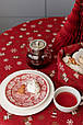 Кругла скатертина на стіл Дзвіночки на червоному ТМ ПРОВАНС, фото 6