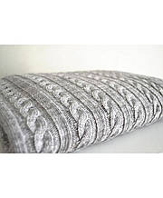 В'язаний плед коси SOFT сiрий ТМ ПРОВАНС