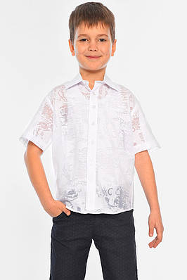 Сорочка дитяча хлопчик біла 148976T Безкоштовна доставка