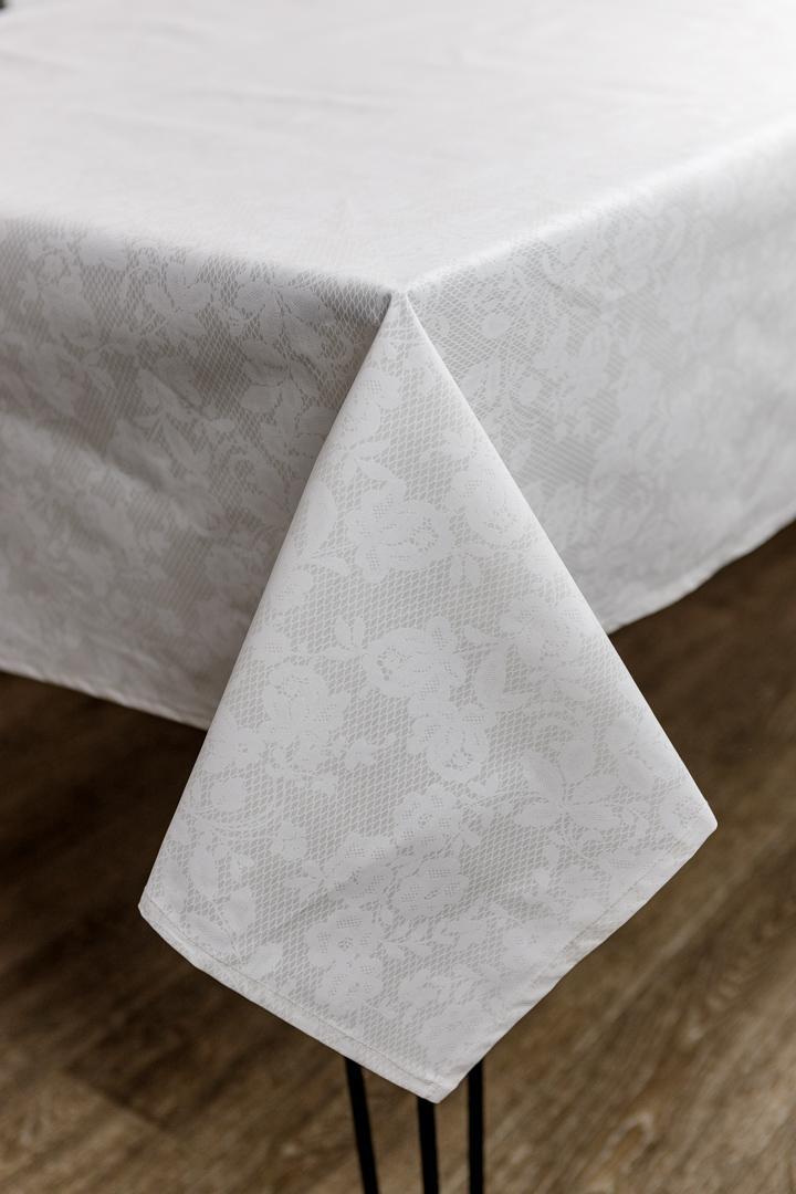 Скатертина водовідштовхувальна Мереживо на білому ТМ ПРОВАНС, фото 1