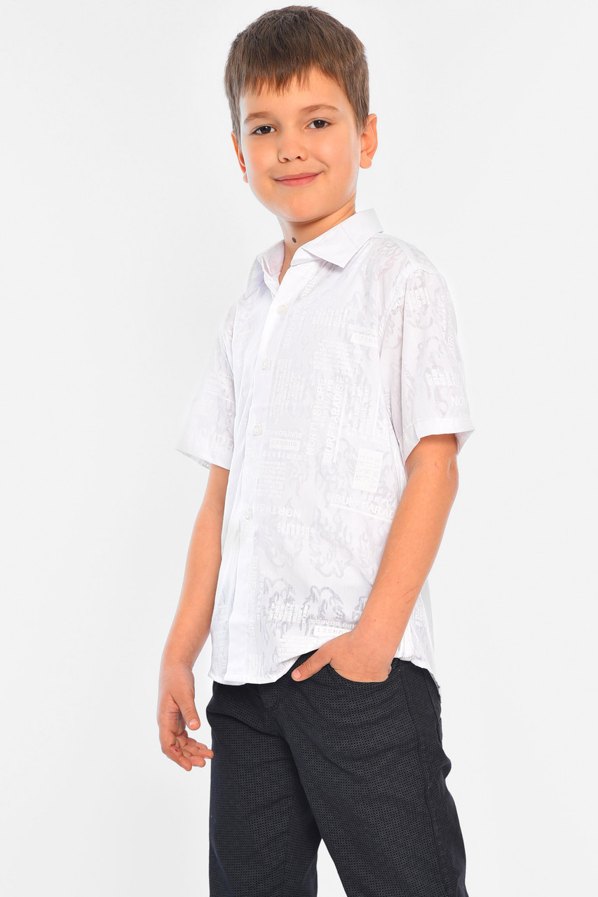 Рубашка детская мальчик белая 148690P - фото 1 - id-p1978811512