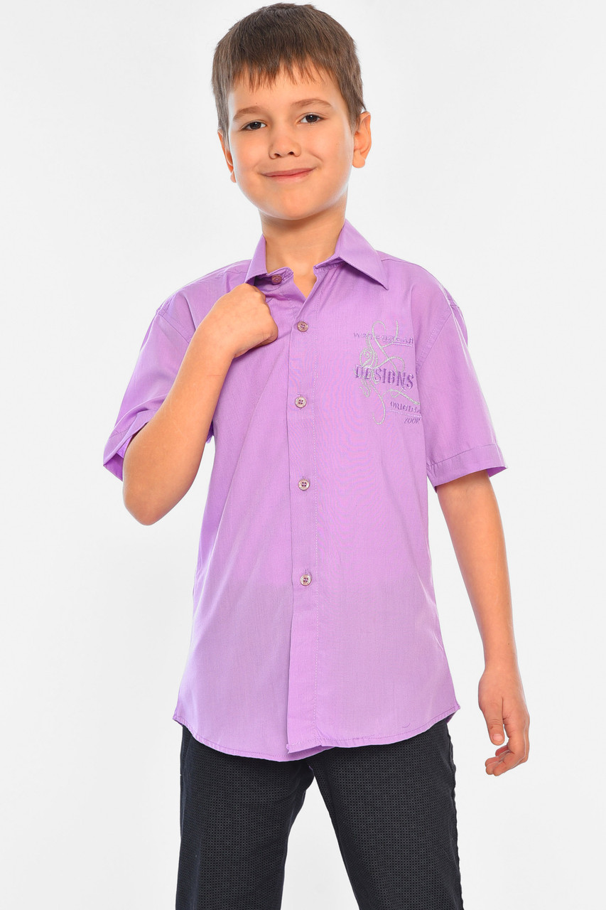 Рубашка детская мальчик фиолетовая 148803P - фото 1 - id-p1978813120
