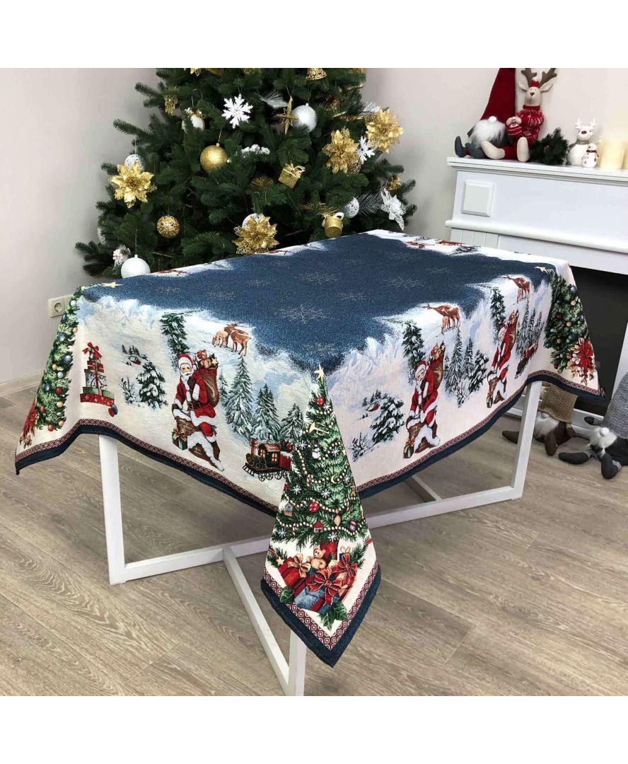 Гобеленовая скатерть новогодняя Blue Sky ТМ ПРОВАНС, фото 1