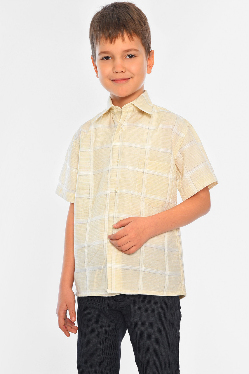 Рубашка детская мальчик кремовая 148841M - фото 1 - id-p1665788860