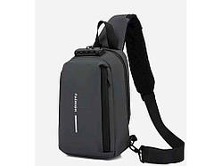 Сумка-слінг чоловіча 31*19*11см 2326/7-1 сірий водонепроникна ТМ КИТАЙ