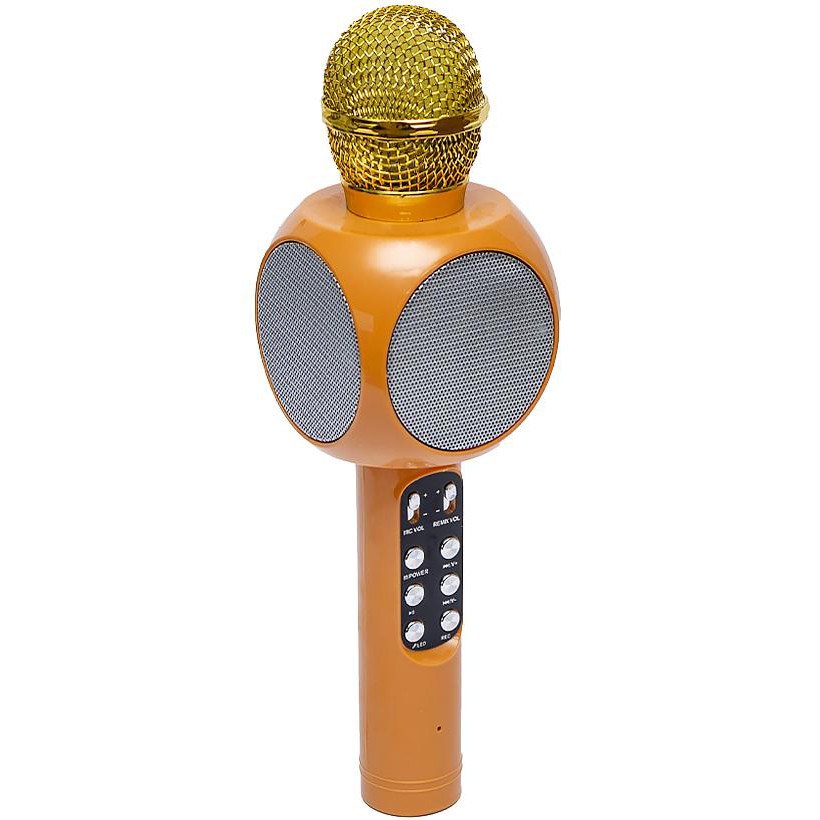 Мікрофон караоке бездротовий блютуз із колонкою до 6-8 годин роботи в активному режимі помаранчевий